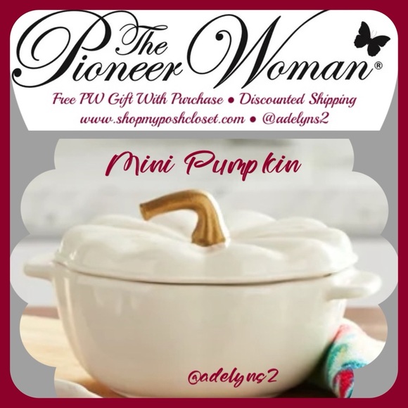 🌺🎃 New Pioneer Woman 14.2 Ounce Ceramic Pumpkin MINI Coquette - Halloween - Picture 1 of 8